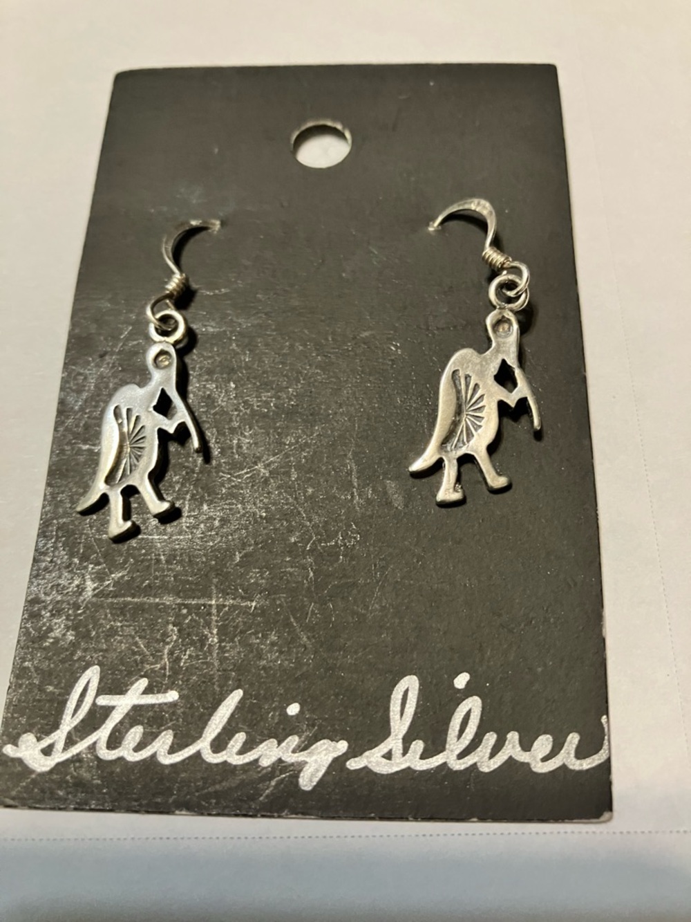 Sterling Silver Southwest Flute Bird Earrings